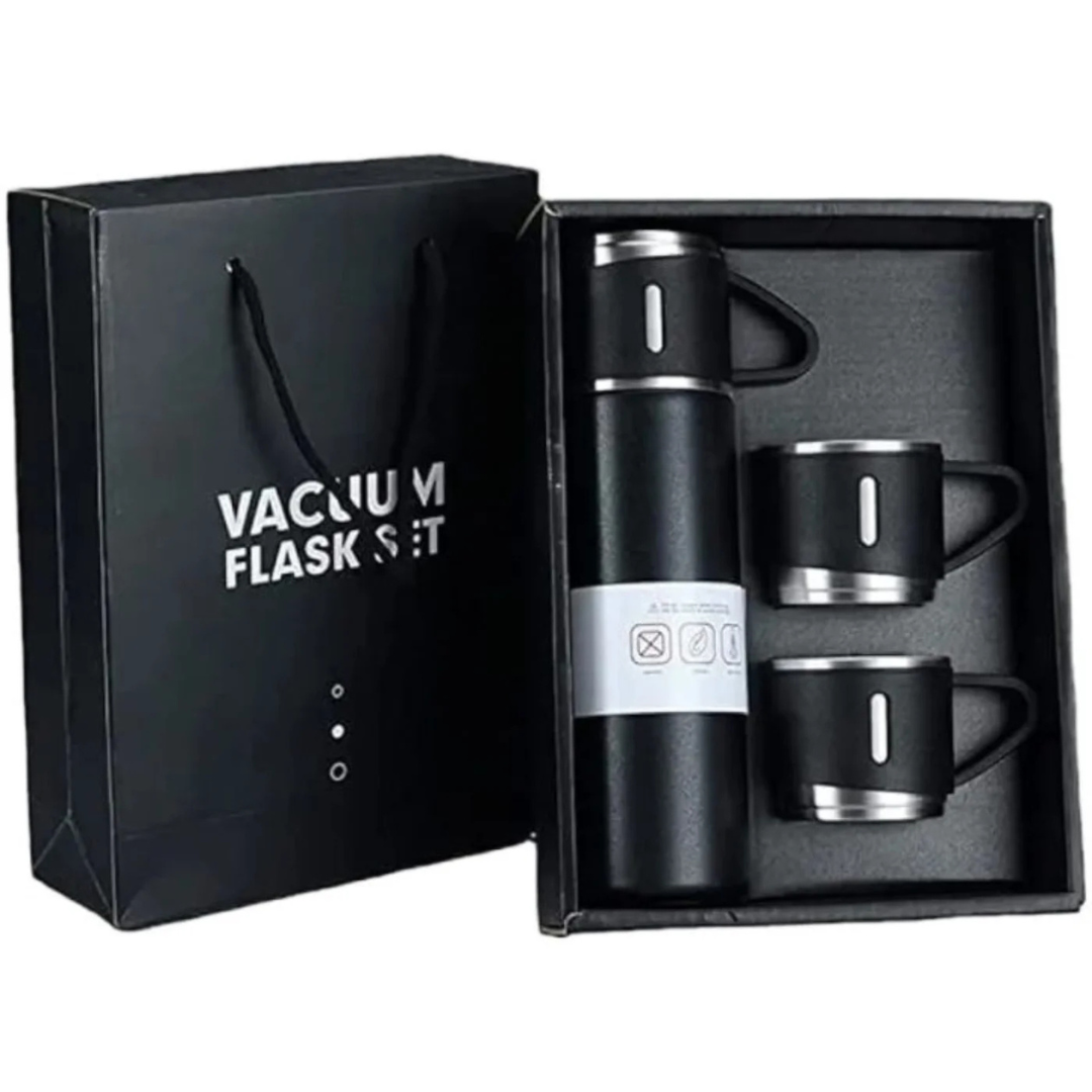 3 Cup 500ML Double-Layer Stainless Steel Vacuum Flask Set