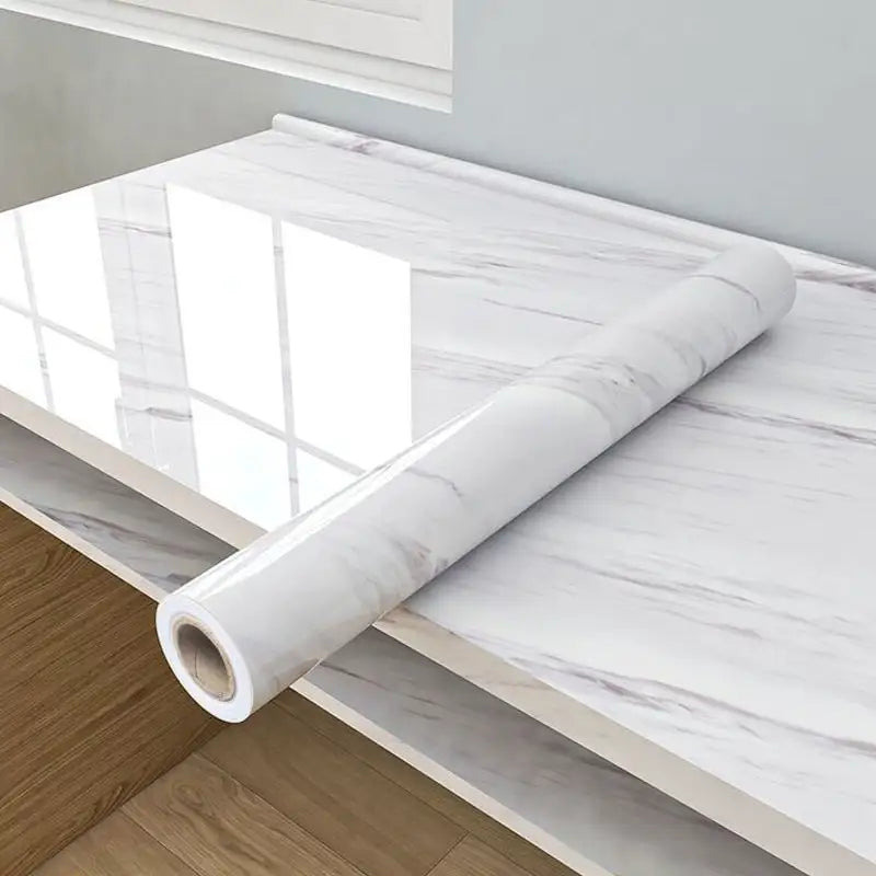 White & Grey | Marble Sheet Sticker 60x200cm | Waterproof Self-Adhesive PVC