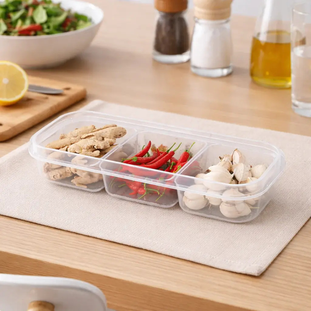 3 Portion Plastic Storage Box