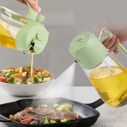 2in1 Oil Sprayer Glass Bottle For Cooking Anti Leakage Olive Oil Storage Bottle For Bbq