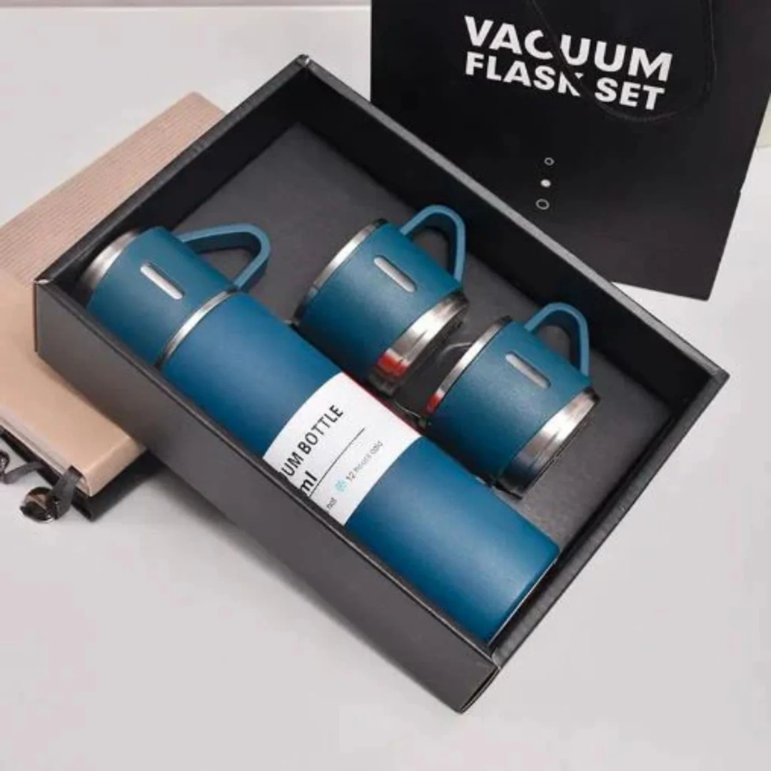 3 Cup 500ML Double-Layer Stainless Steel Vacuum Flask Set