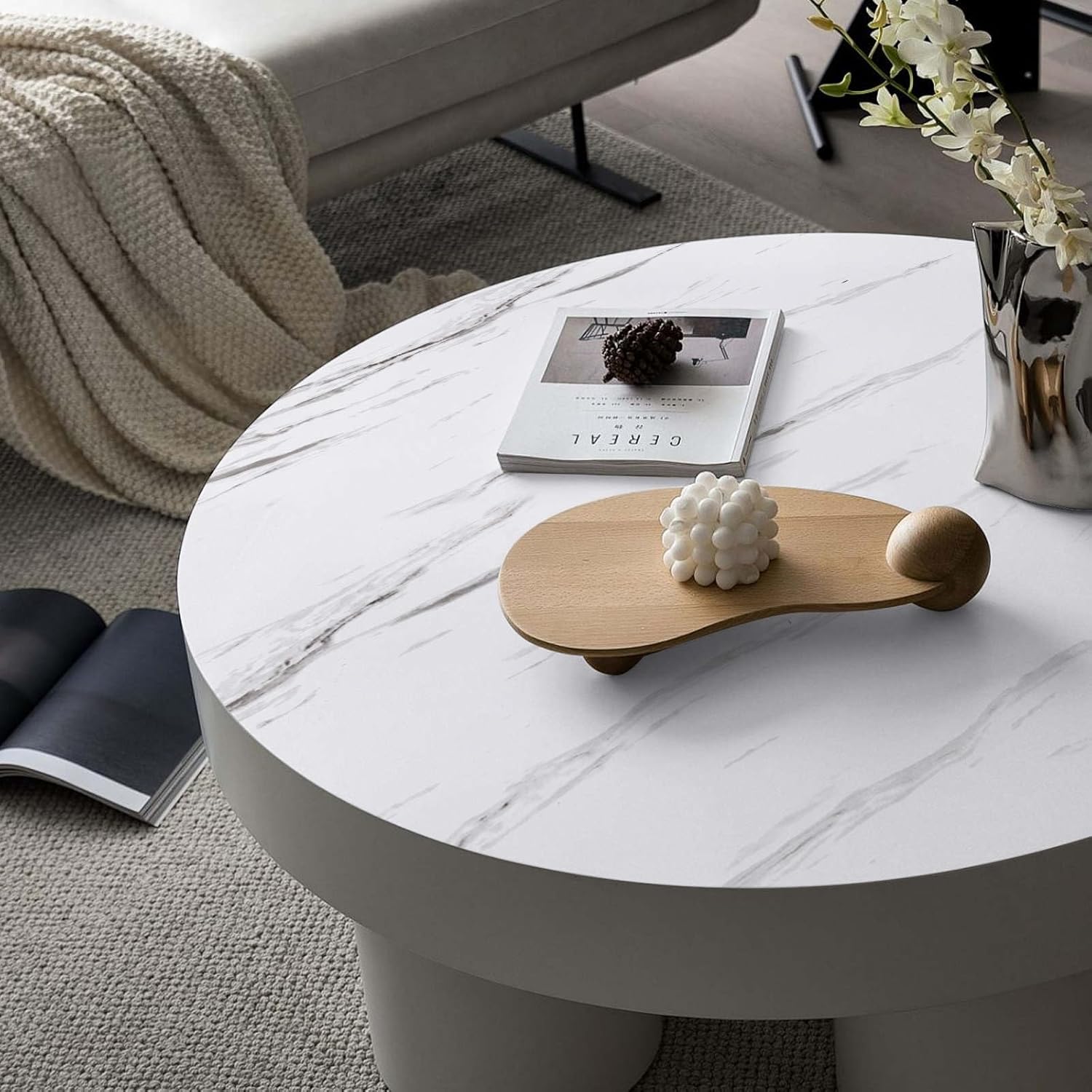 White & Grey | Marble Sheet Sticker 60x200cm | Waterproof Self-Adhesive PVC