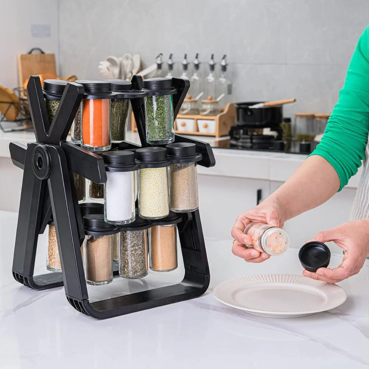 18 pcs Ferris Wheel Spice Rack 360° Rotating