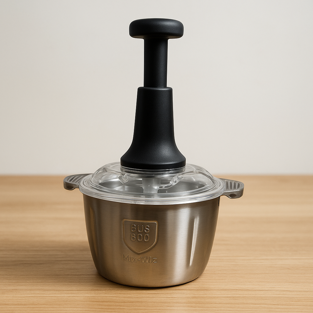2.0Litre 4 Blades Premium Quality Meat and Vegetable Push Chopper,stainless steal