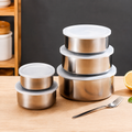 Set Of 5 Stainless Steel Bowl Vessel With Lids