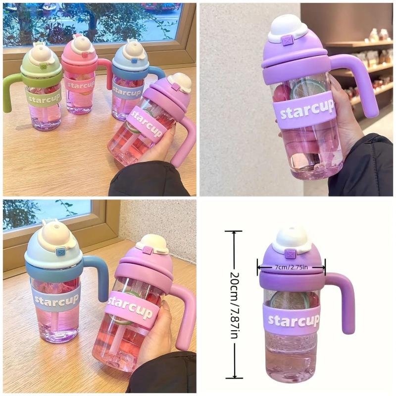 Tumbler Leakproof Water Cup, With Handle And Straw, For Outdoor Sports, Fitness