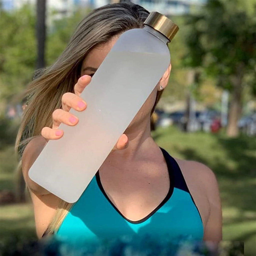 650ml Water Bottles For Girls Frosted Motivational Water Bottle