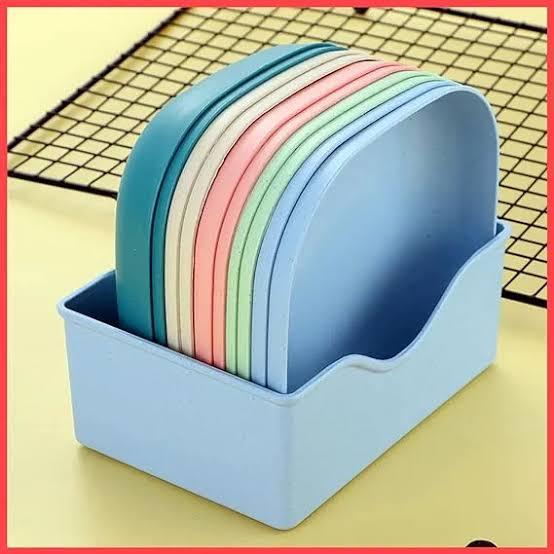 Dinner Plate Set Set of 10 Pcs Colorful Snacks Breakfast Plate with stand