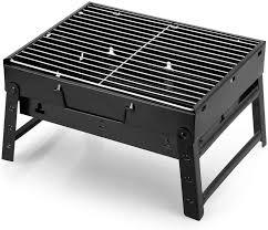 Folding Portable Outdoor Barbeque Charcoal Bbq Grill Oven Black Carbon Steel