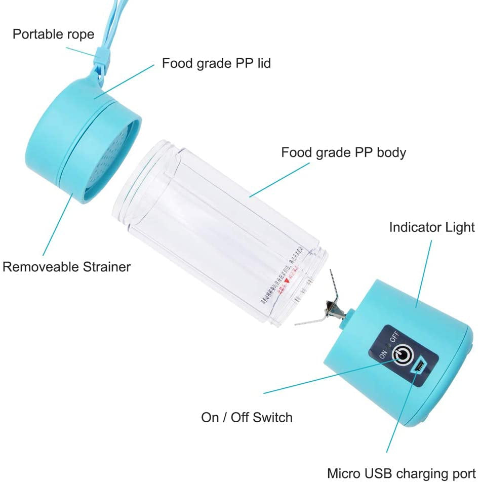 Portable 6-Blade USB Rechargeable Juicer
