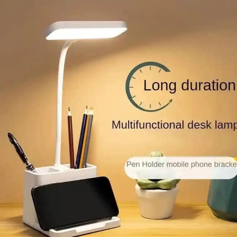 LED Study Lamp with Pen Holder & Phone Stand | Touch Dimmable Desk Light