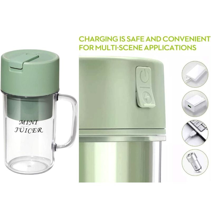 Crusher Juicer 2-in-1 Mini Portable Blender | USB Rechargeable | 6-Blade High-Speed Juicer
