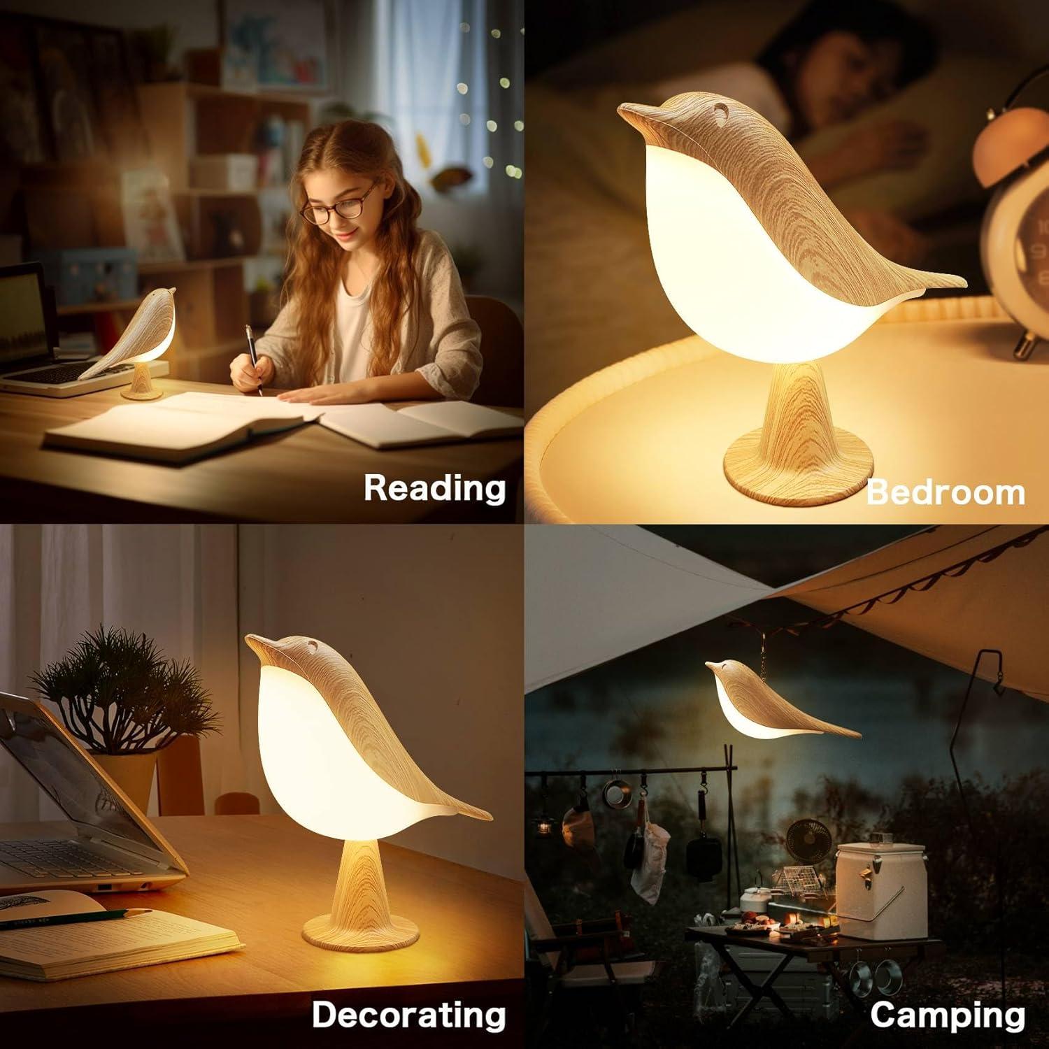 Bird Cordless Table Lamp With 3 Color Temperature Dimmer And Touch Sensor