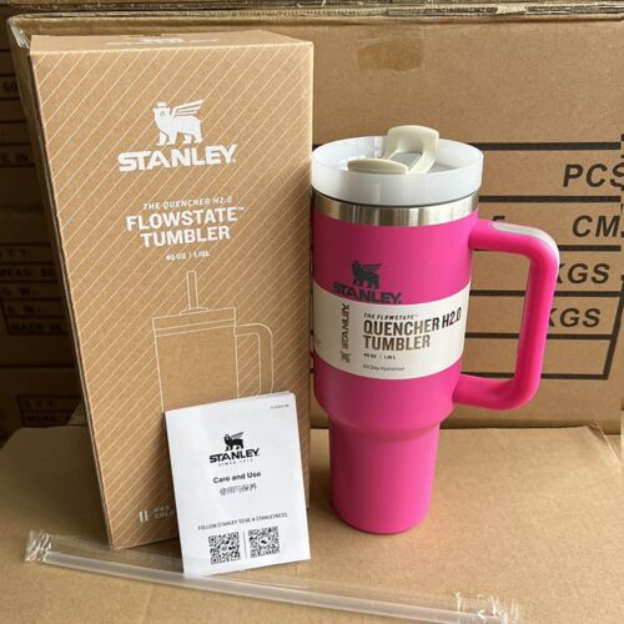Pink Stanley 40 Oz Stainless Steel Tumbler
