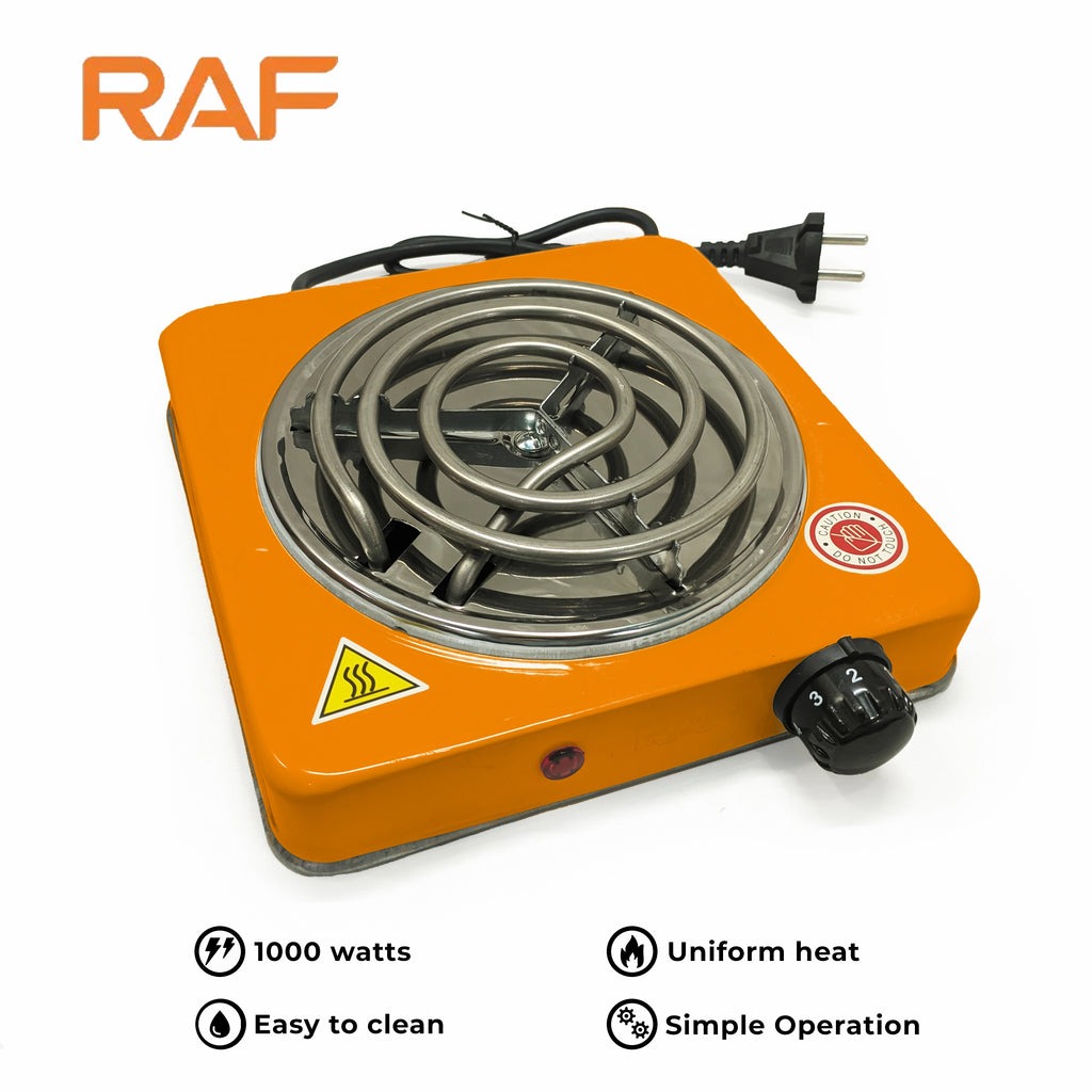 Orange RAF R.8010B Electric Stove Hot Plate and Cooker with 1000W Power