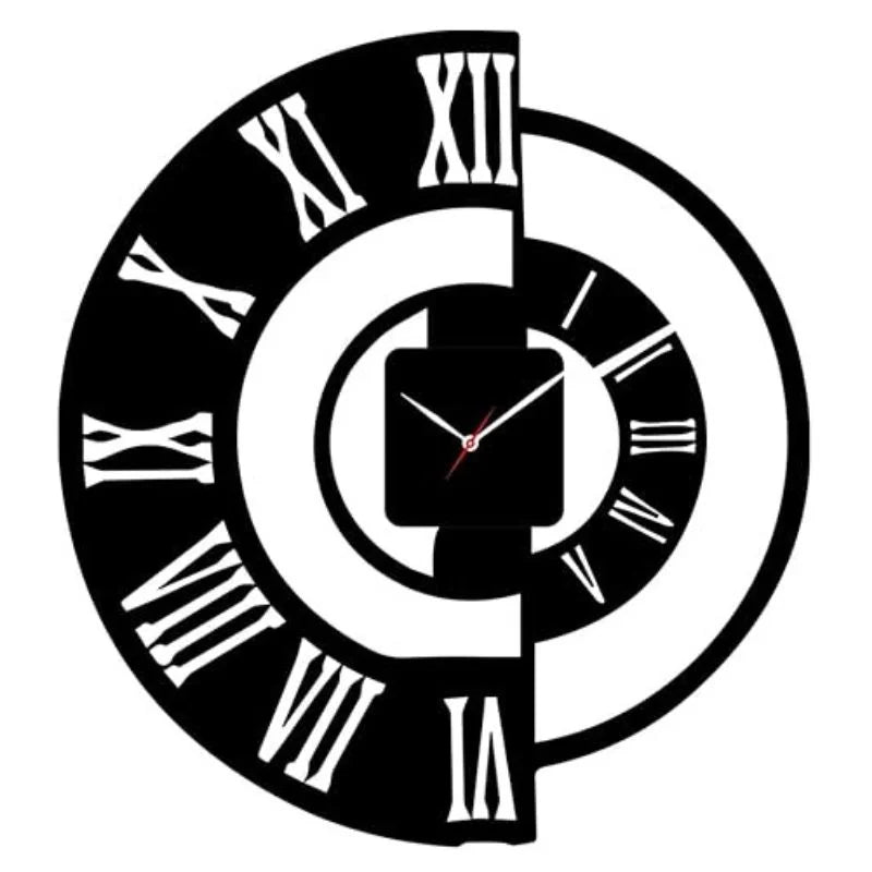 MDF Silent Quartz Wall Clock | Decorative Hanging Clock for Home & Office