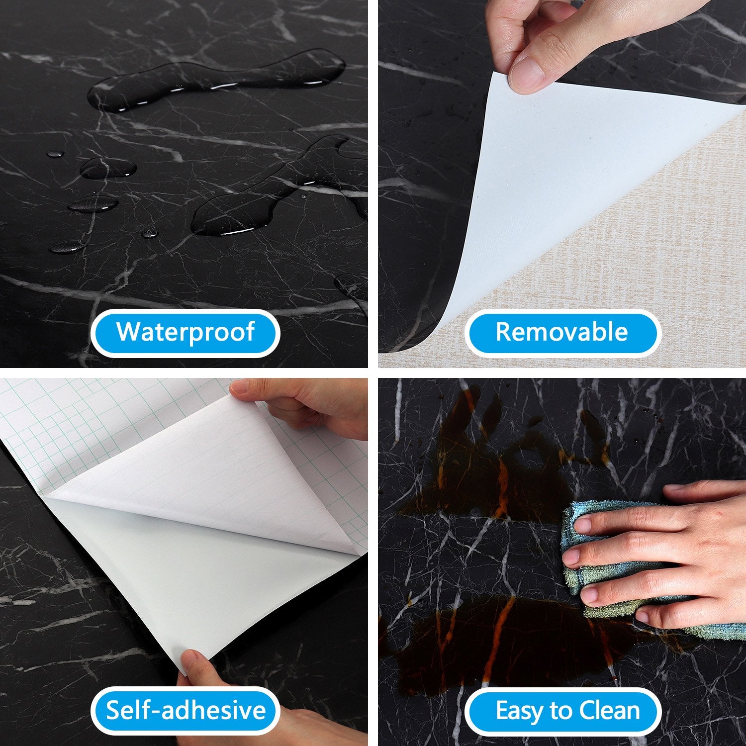 Marble Sheet Sticker 60x200cm | Waterproof Self-Adhesive PVC Wallpaper